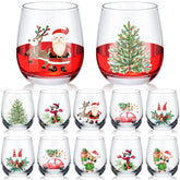 Zhehao Xmas patterns stemless wine glass with snowflake motif for festive gatherings