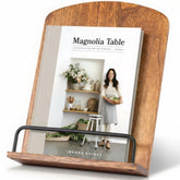 ZICOTO cookbook stand with wood arch design enables hands-free reading while you cook.