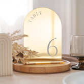 ZICOTO gold arch table numbers set for elegant wedding seating.