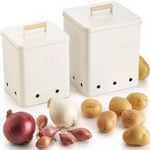 ZICOTO potato bin with lid keeps potatoes organized and fresh on the counter.