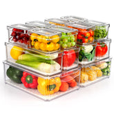 ZIJUND 14 pack fridge organizer with lids keeps produce visible and accessible