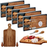 Ziliny 5-set bridal shower cheese boards in acacia finish for elegant guest prizes
