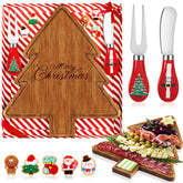 Ziliny Christmas tree cheese board with knives for festive entertaining