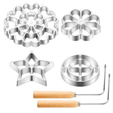 Ziliny rosette star mold with wooden handle for precise star pastries