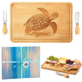 Ziliny sea turtle charcuterie board with bamboo build for stylish entertaining.