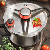 ZILODE 13QT pressure cooker tri-arm stainless steel body for durable, fast cooking.