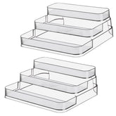 Zilphoba clear 3-tier condiment rack keeps spices neatly visible and within reach.