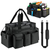 ZIOZERTT cleaning caddy in black, durable nylon material for daily use.