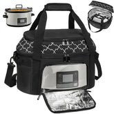 ZIOZERTT slow cooker bag front view with see-through window for easy visibility.