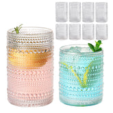 ZMOWIPDL vintage hobnail 12oz glass with embossed beads for a secure grip.