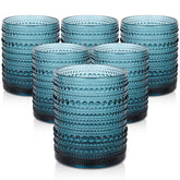 ZMOWIPDL vintage hobnail glass cup with embossed texture, perfect for cocktails and water.