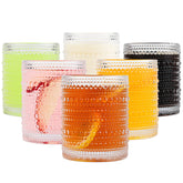 ZMOWIPDL vintage hobnail glass with embossed beaded grip for easy handling.