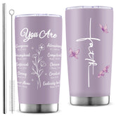 Zoiiwa You Are 20oz tumbler with lid keeps beverages hot on the go.