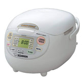 Zojirushi Neuro Fuzzy rice cooker front view illustrating consistent texture options for white and brown rice