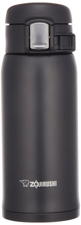 Zojirushi SM-SA36BA stainless mug in black, lightweight for travel.