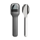 ZOKU Pocket Utensil Set with charcoal case for compact travel meals