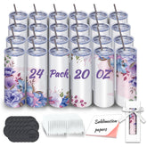 ZoneGrace 20oz sublimation tumbler front view showing straight design for personalized prints
