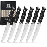Zongchuan steak knives 4.5 inch left micro cutting point for cleaner slices