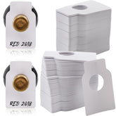 ZOOFOX 500-pack reusable wine bottle tag on a bottle for easy labeling