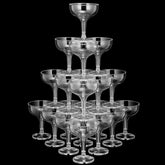 Zopeal champagne glasses 5oz side view, clear and sturdy for cocktails and desserts.