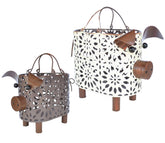 Zoreal pig-design large metal basket with handle for kitchen organization.