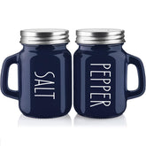 ZOSUJO navy blue salt and pepper shakers with 4oz capacity for daily use.
