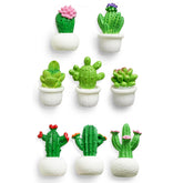 Zreal cactus magnets in bright colors brighten kitchen decor and help organize notes.