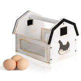 ZSHLXM egg basket with barn design enhances farmhouse kitchen decor and holds eggs neatly.