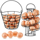 Zubebe 2pcs egg basket and spiral holder on the counter for organized storage