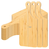 Zubebe bamboo cutting boards with handles offer compact prep and easy transport.