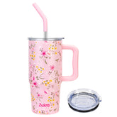 Zukro 24 oz tumbler with handle and straw keeps beverages at the optimal temperature.