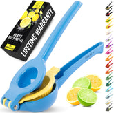 Zulay Kitchen metal 2-in-1 lemon squeezer for effortless juice extraction.