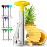 Zulay Kitchen pineapple corer in action with eye removal tool for clean cores.