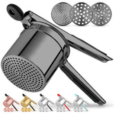 Zulay Kitchen potato ricer with deep basket for large batch mashing.