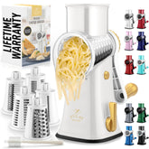 Zulay Kitchen Rotary Cheese Grater assembly view shows quick setup and use.