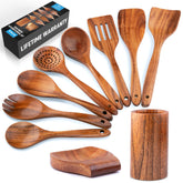 Zulay Kitchen teak salad spoon with smooth finish for easy tossing