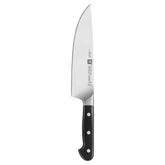 Zwilling Pro 8-Inch Chef's Knife blade detail for precise, clean cuts in daily prep.