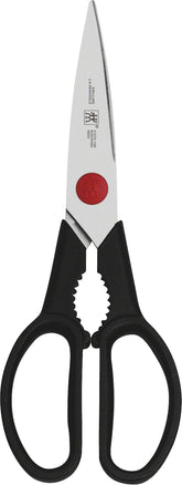 ZWILLING TWIN L kitchen shears blade close-up for precise cutting on paper and fabric.