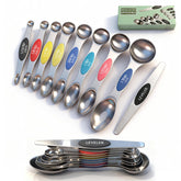 ZxlFiersp stainless steel magnetic spoons set 9-pack with leveler for precise measurements