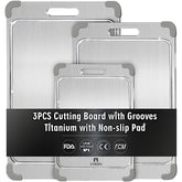 ZYBIDEAL titanium cutting board grooves for mess-free chopping on countertops