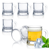 ZYFLSIYU 6-piece mini beer mugs with handles for easy clinking.