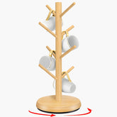 ZYZWTG mug holder tree with 360° rotation base enables easy mug access.