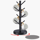 ZYZWTG Mug Holder Tree with 360° rotating base for easy access.