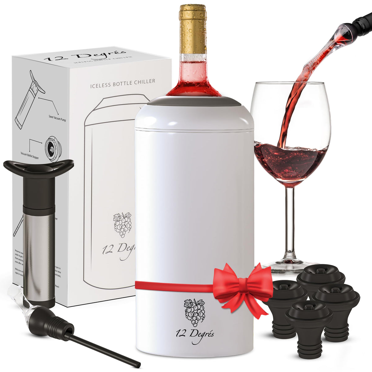 12 Degrés wine chiller bottle-insulated keeps bottles cold for hours.