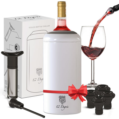 12 Degrés wine chiller bottle-insulated keeps bottles cold for hours.