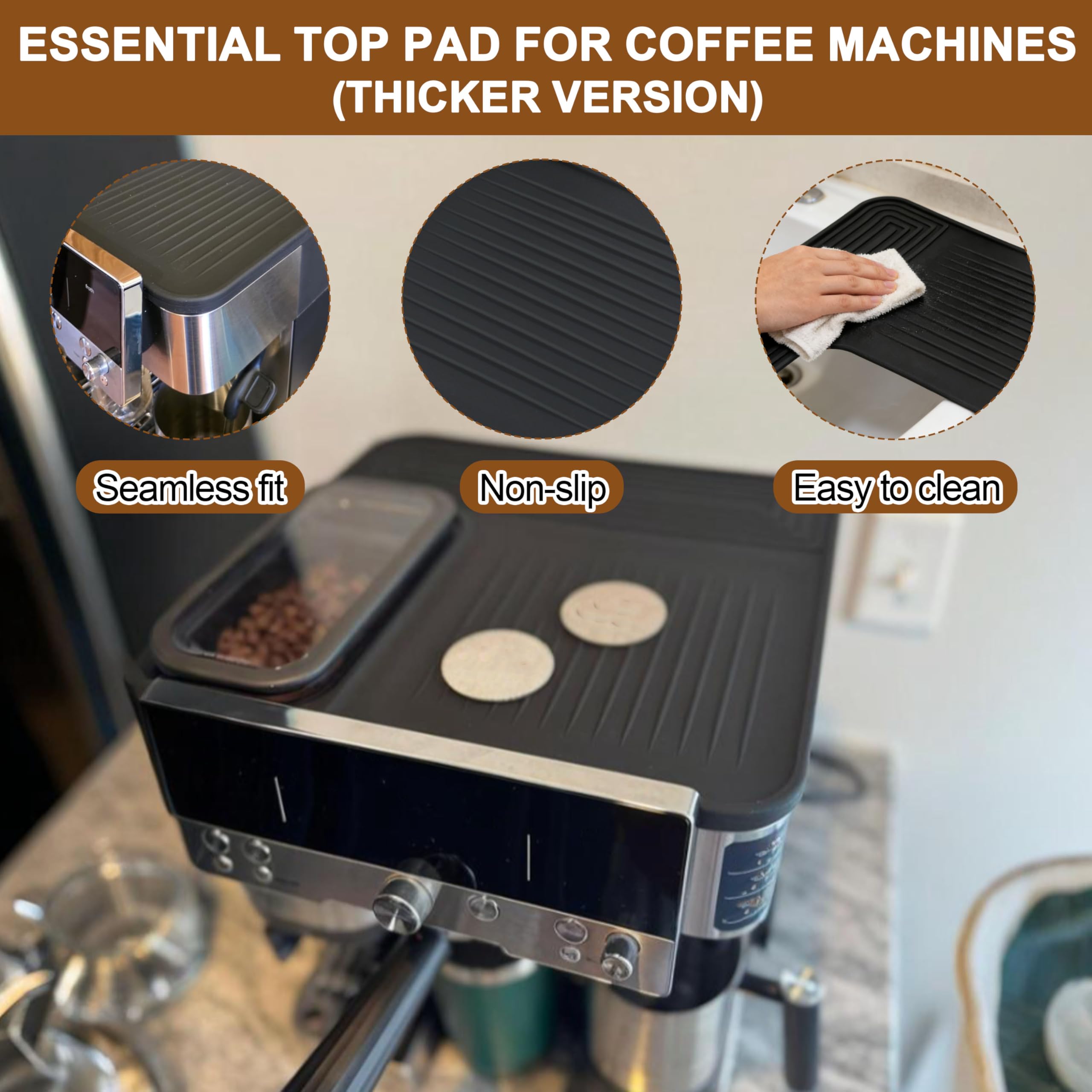 131763310 Ninja Luxe non-slip mat prevents sliding during busy coffee moments