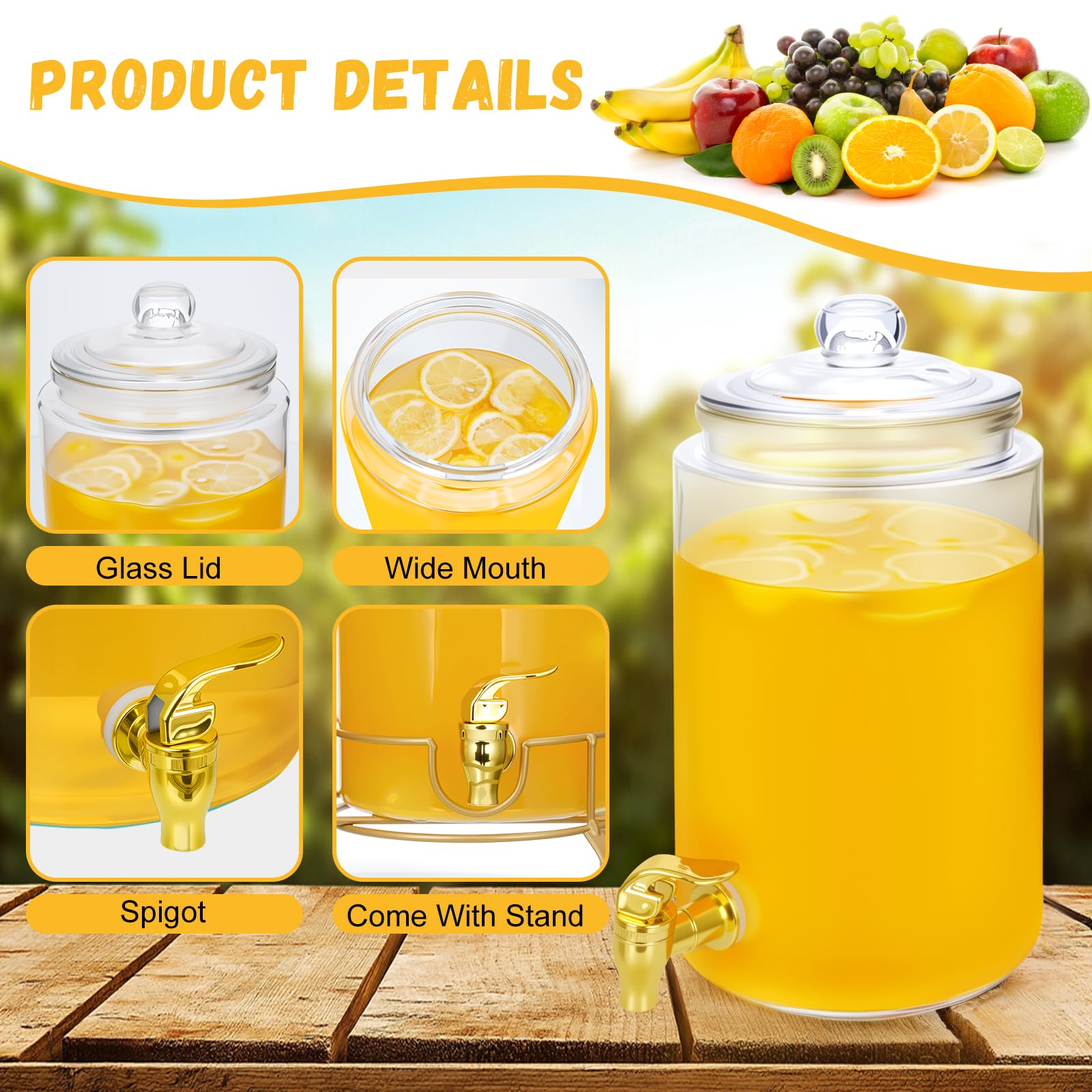 1ZIZIFA8 metal stand for party beverage display and stability.