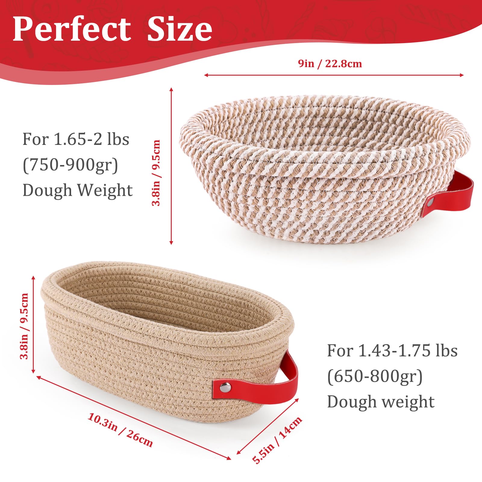 24SHEN removable liners for banneton prevent sticking and easy cleanup
