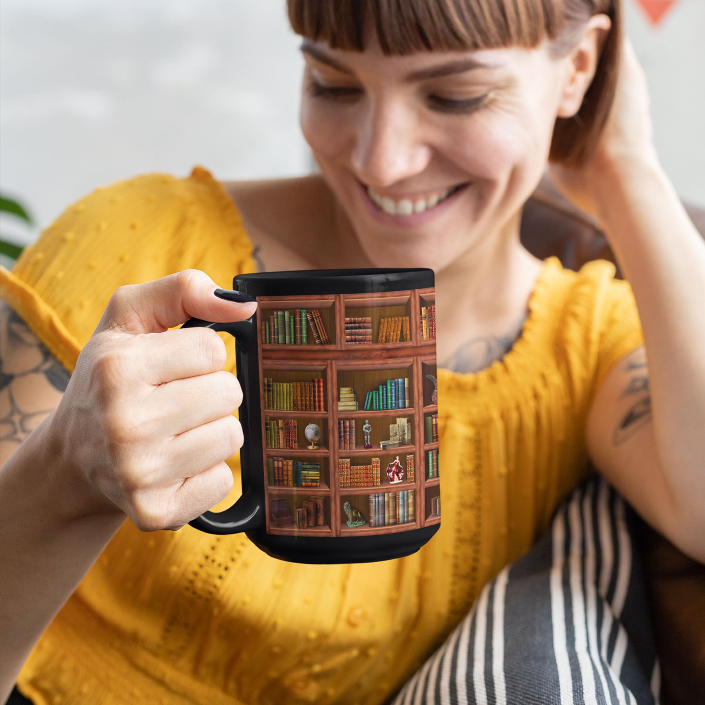 2IMT Books Mug closeup print shows vibrant high-temp artwork