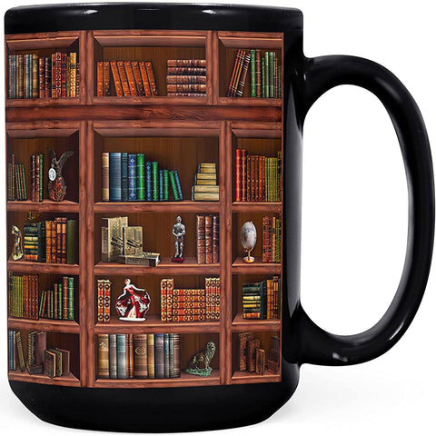 2IMT Books Mug front view with librarian gift design